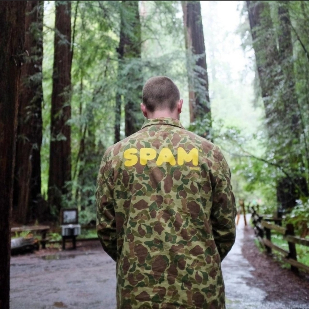 Camouflage Jacket with SPAM graphic